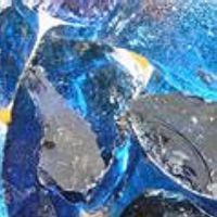 Glasbrocken Blau