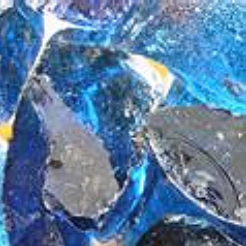 Glasbrocken Blau