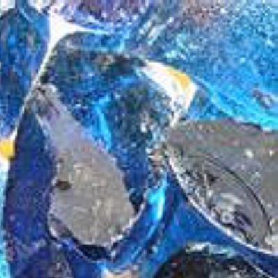 Glasbrocken Blau